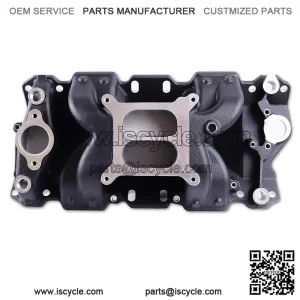 7501 2026 Vortec Air-Gap Intake Manifold ?C Aluminum Dual Plane Compatible with Chevy Small Block SBC 1955-1986 262 265 267 283 302 305 307 327 350 400 V8 Engine ?C Black