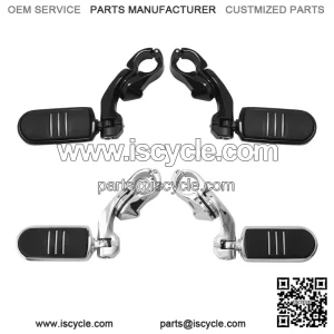 Short Angled Highway Engine Guard Footpegs ?C 1 1/4" Fit for Harley Touring