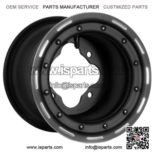 Matte Black Beadlock Wheel for Off Road ATV Sport Quad Bike (9x8, 3+5, 4x115)
