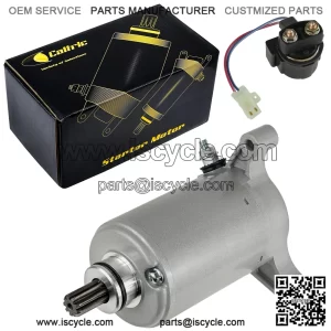 Starter Motor and Relay Solenoid for Yamaha Warrior 350 YFM350 (1987-2004)