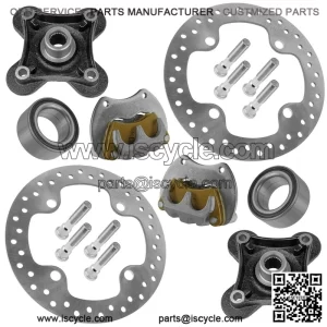 For Polaris RZR XP 1000 2014-17 Rear Left&Right Brake Caliper & Disc w/Wheel Hub