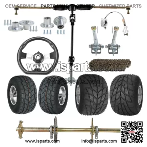32" Go Kart Rear Axle Kit with Sprocket Hub, 428 Chain, 5" Wheels, and Front Shaft, for Mini Bikes.
