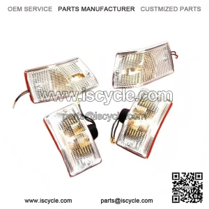 Set of Front and Rear White Lens Indicators for VESPA PX125E, PX150E & PX200E.