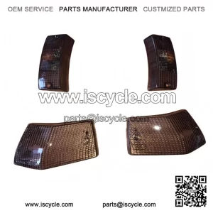 Complete Smoked Lens Indicator Set (Front & Rear) for Vespa PX, T5 & LML 125/150/200.
