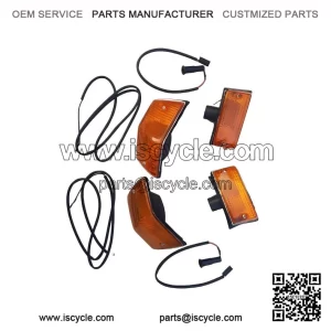 SET OF 4 FRONT & REAR INDICATORS WITH ORANGE LENSES ?C For Vespa PX, LML, Star, Stella