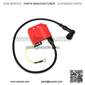 Red CDI Coil with HT Lead and Plug Cap for Vespa PX, T5, LML 2T & Lambretta GP.