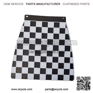 60's Style Black Mudflap with White Chequered Pattern ?C Made in Italy, fits Vespa Lambretta PX & GP.