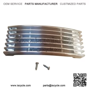 Chrome Plastic Horncast Grill & Fixings (118x42mm / 82mm) for Vespa PX, LML & T5.