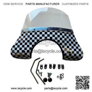 Black & White Chequered Flyscreen ?C All fixings included, fits Vespa PX, T5 & LML.