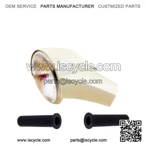 Handlebar Top Cover, Headlight Lamp & Handle Grip Set for Vespa PX, Star, Stella & NV.