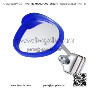 Left Blue & White Clamp-On Legshield Mirror for VESPA PX, VBB, Super, Rally & Sprint.