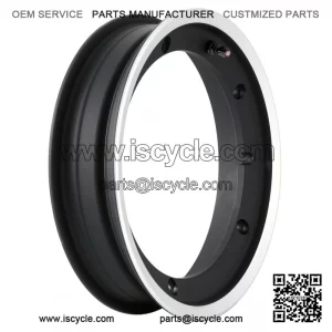 Matt Black with Polished Edge Aluminium Wheel Rim for VESPA PX, PE, PK, T5 & LML STAR.