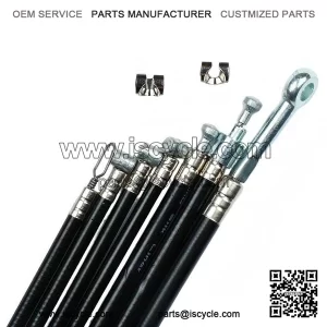 Black Cable Set with Silk Liner for Vespa P 125 X, VNX1T & PX 150.