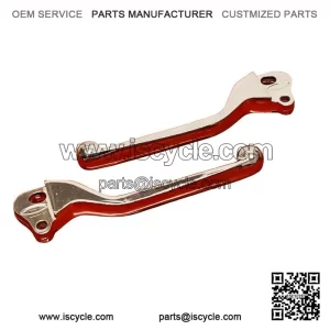 Silver Left & Right Dog Leg Levers (Clutch & Front Brake) for VESPA PE, PX, TX & T5.