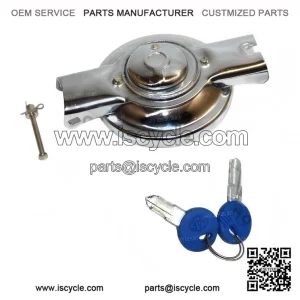 Chrome Locking Fuel Tank Cap with 2 Keys for Vespa PX, VNB, Sprint, GS, GL, GTR & TS Models.