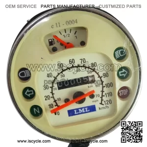 Speedometer Assembly (120 Kmph) for Vespa PX, LML, PX125, PX150, VBX, VNX & Stella.