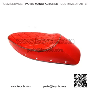 Sports Seat with Red & Grey Diamond Pattern Trim for VESPA PX & T5 CLASSIC (1983-2016).