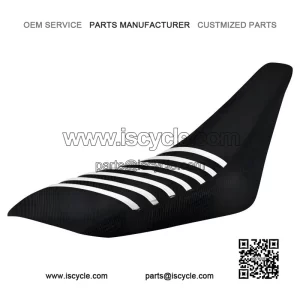 Gripper Seat Cover??Yamaha YFZ 450??2004 - 2013??all BLACK/ WHITE ribs LOGO #200